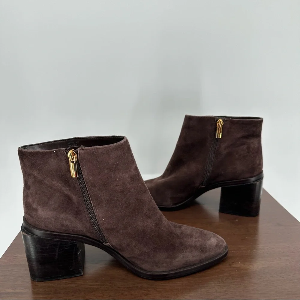 Vince Camuto Kelmi Brown Suede Ankle Boots Sz 9 Womens